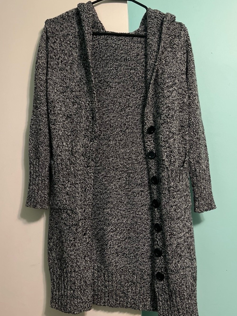 Cozy Open-Front Hooded Cardigan Sweater - Gray